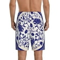 thumbnail image 2 of Balery Blue And White Porcelain Pattern Men's Cotton Knit Pajama Shorts Waistband & Pockets,Short Pajama Pants-4X-Large, 2 of 8