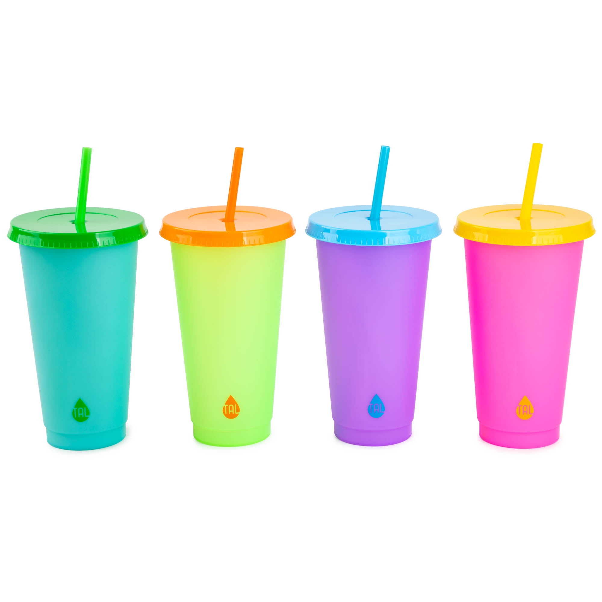 TAL Polypropylene Color Changing Cups 24 fl oz, Multi-Color, 4 Pack