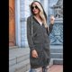thumbnail image 5 of Sudadera con Capucha y Cremallera para Mujer, Chaqueta Informal de Larga para Otoño, Chaquetas Largas de Otoño con Bolsillos, Túnica Gris Oscuro L, 5 of 9