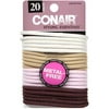 Conair Styling Essentials Neapolitan Metal Free Elastics, 20 Pack