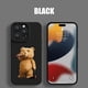 thumbnail image 4 of Highend Black Cartoon Bear Phone Case For iPhone 15 14 13 12 11 Pro Max X XS Max XR Mini 8 7 14 15Plus Matte Soft Silicone Cover, 4 of 5