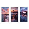 thumbnail image 2 of Designart "Dreamlike Golden Gate in San Francisco III" California Framed Wall Art Set Of 3 - Red California Frame Canvas Set For Living Room Decor, 2 of 7