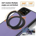 thumbnail image 5 of for Magnetic iPhone 13 Case, PU Leather Phone Case [Compatible with MagSafe] Rotatable Ring Holder Kickstand Design Shockproof Women Men Girls Boys Protective Phone Cover,Purple, 5 of 7