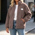 thumbnail image 2 of Enjoytime Fleece Jacket Women Stand Collar Long Sleeve Zip Up Coat Casual Cozy Warm Outerwear Fall Winter Plus Size Clothes, 2 of 8