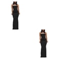 thumbnail image 2 of Minnieouse larga Vestido ajustado Ropa de fiesta Tirantes finos Midi Sin mangas Apretado Delgado Piel multicolor Cierre Multiusos Type7 NO7, 2 of 6