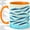 Orange, variant on Watercolor Fish School Coffee Mug, Ocean Fish Mug, Daily Coffee Tea Cup for Kitchen Office, Blue Sardines Pattern with Orange Fins, Coastal Marine Decor Art, Anglers Women Men