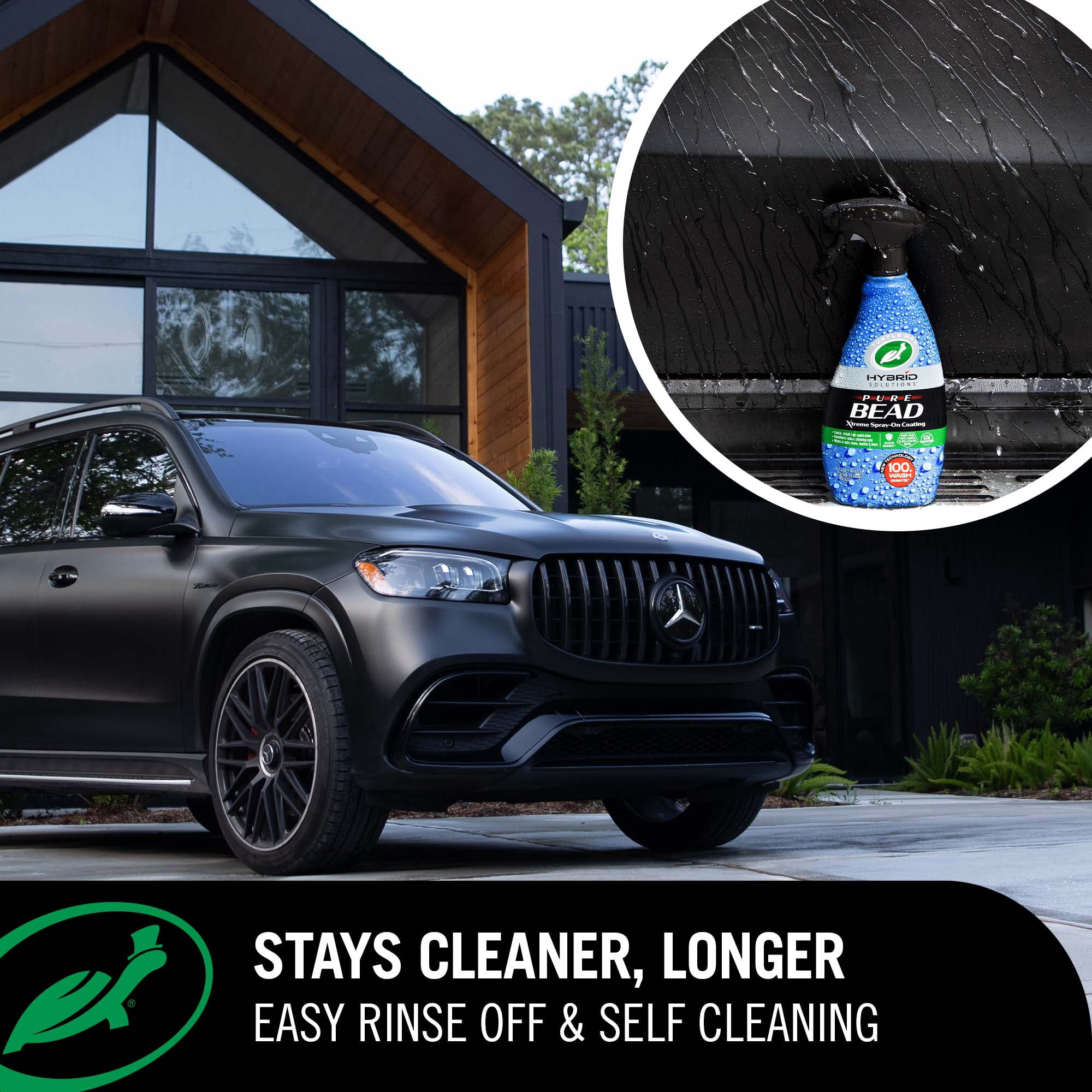 Turtle Wax Hybrid Solutions Pure Bead Advanced Car Coating Spray, For Auto, Home, & Marine Use, Clear Coat Paint Protection, Easy Streak-Free Application, Safe for Glass, Metal, Plastics & More, 16 o