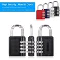 thumbnail image 3 of 4Pcs Combination Padlock, Heavy Duty Metal Code Padlock, Water and Rust Resistant Code Padlock, Combination Lock for Suitcase, Outdoor Door, Locker (B, 3 of 5