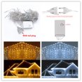 thumbnail image 4 of Luces navideñas para exteriores, impermeables, de 5 m, con caída de 0,4 a 0,6 m, con forma de cortina de luces LED, para jardín, centro comercial, aleros, luces decorativas, 4 of 5