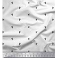 thumbnail image 1 of Soimoi White polyester Crepe Fabric Black Heart Printed Fabric 1 Yard 52 Inch Wide, 1 of 5