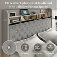 thumbnail image 3 of SIBEDS Full LED Bed Frame with Galaxy Projector, Charging Station, 52" Headboard & 2 Drawers, Grey, 3 of 8