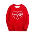 thumbnail image 2 of ITSAME Long Sleeve Shirts For Girls, Fashion Crewneck Valentine's Day Print Pullover Top Red 3-4T, 2 of 7