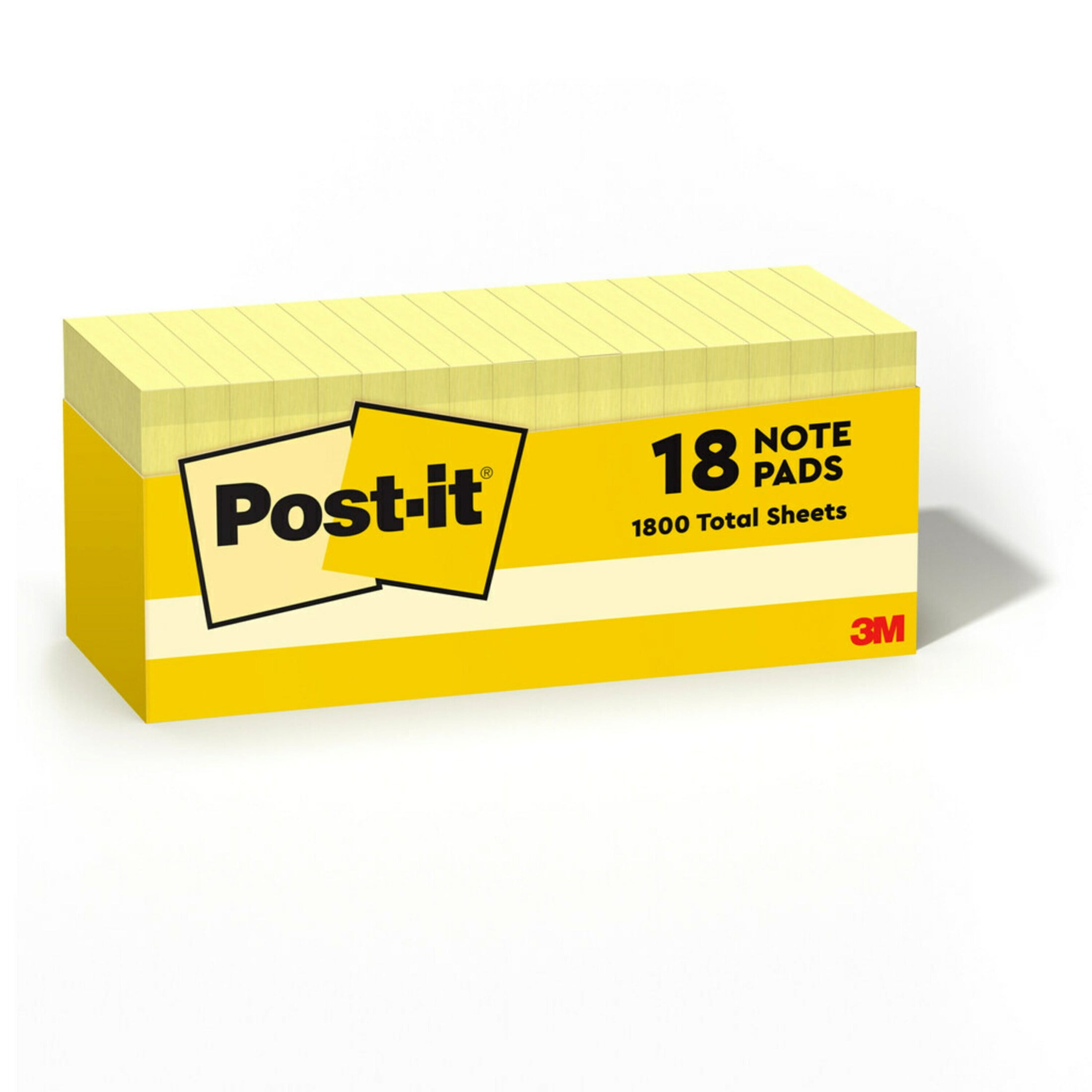 Post-it Notes, Cabinet Pack, 18 Pads, 3 in. x 3 in., Canary Yellow