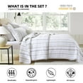 PANGUSHAN 100% Cotton Quilt Set Queen Size, 3pcs Striped Bedspread ...