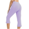 thumbnail image 3 of Qeaghou Capri Leggings for Women Summer Bootcut Yoga Pants High Waisted Flare Leggings Casual Workout Cropped Pants With Pockets S-3xl, 3 of 7