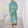 thumbnail image 5 of Junzan Wood Grain Print Womens Pajama Sets,Long Sleeve Button Down For Women Pjs 2 Piece, 5 of 9