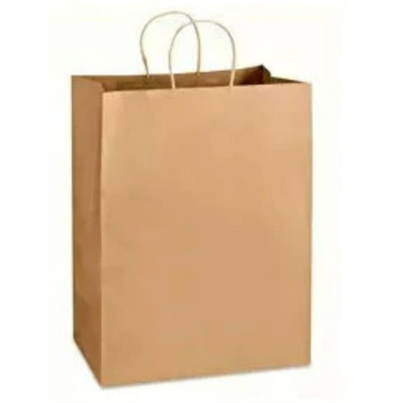 Kraft Shopping Bags - 13" x 7" x 17" (Pack of 10)