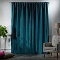 thumbnail image 3 of 3S Brother's Extra Long Solid Luxury Matte Velvet Soft Curtain Celestial Blue Single Panel Hanging Back Tap & Rod Pocket Home Décor 5-25 Feet Custom Made Curtains -Made in Turkey Each(52"x108"), 3 of 7
