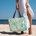thumbnail image 5 of Goofa Elephant and Flowers Print Beach Bags Waterproof Beach Tote Bag Zipper Sandproof Swim Pool Bag Large Tote Beach Vacation Travel, 5 of 6