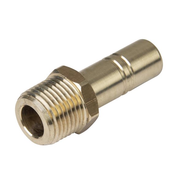 WHALE Fresh Water Fitting WX1524B Adapter; 1/2 Inch Male NPT x 15 Millimeter Male Stem; Brass; Single