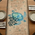 thumbnail image 5 of Table Runners 72 Inches Long Dress Scarves, Vintage Sea Turtle Farmhouse Kitchen/Dining Table Runner, Coffee Tablerunners, Brown Nautical Anchor Bubbles Coastal 16x72 Inch, 5 of 9