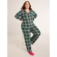 thumbnail image 4 of Joyspun Women's Velour Notch Collar Top and Pants Pajama Set, 2-Piece, Sizes S-3X, 4 of 5