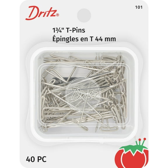 Dritz 1-3/4" T-Pins, 40 Count , Nickel-Plated Steel