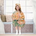 thumbnail image 7 of FORMRS Wearable Blanket Hoodie with Sleeves for Kids Cozy Flannel Sweatshirt, Abstract Floral Art, 7 of 7