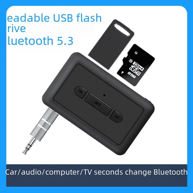 Receptor Bluetooth para coche, reproductor de MP3 inalámbrico de 3,5 AUX a U Disk, receptor y transmisor Bluetooth tres en uno