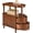 Caramel Brown, variant on Hanyu Narrow Side Table with Drawers, Vintage Solid Cherry Wood End table Nightstand with Open Shelves, 2-Drawer Slim Chair Side Table for Bedroom Living Room Small
