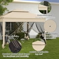 thumbnail image 6 of Outsunny 10.7' x 10.7' Pop Up Gazebo Outdoor Canopy Shelter with 2-Tier Soft Top & Removable Zipper Netting, Event Tent with Large Shade, Beige, 6 of 9