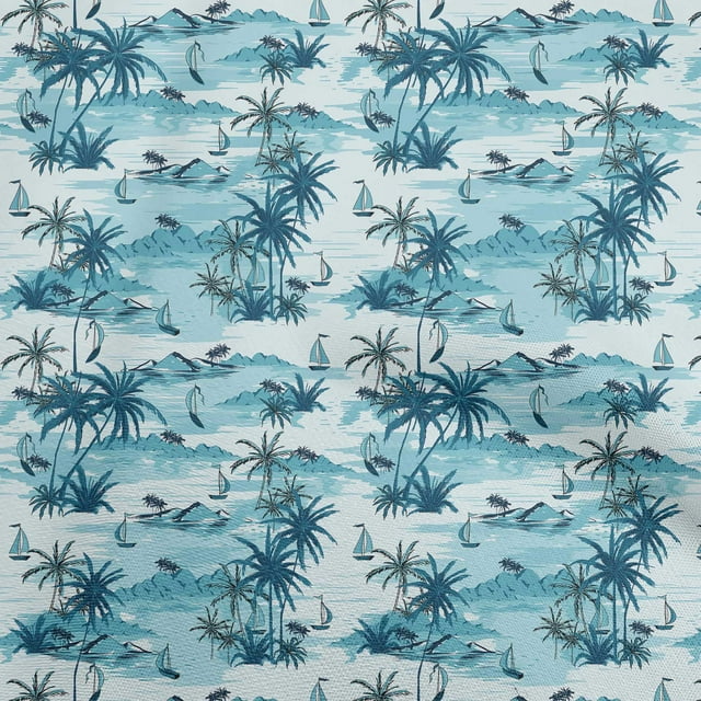 oneOone Tissu Rayonne Vert Sarcelle Foncé Matériel de Robe Hawaïenne Tissu Imprimé au Mètre 56 Pouces de Large