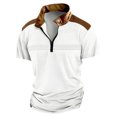 thumbnail image 1 of Blusa de Manga Corta Hombres Versátil Moda Color Sólido Botón Cuello de Vuelta, Camisa Casual Ligera para Diario, 1 of 7