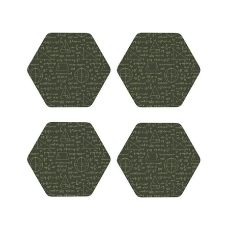 

Leather Coasters with Heat-resistant for Drinks Math Print comical -标题2 Hexagon