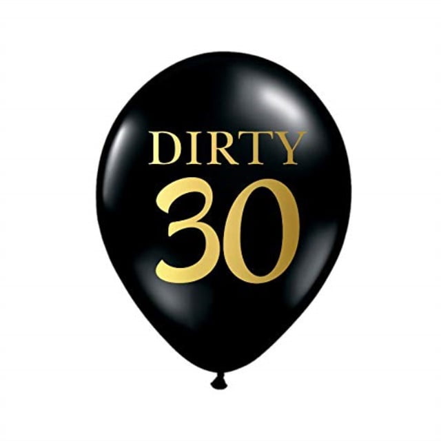 dirty 30 balloons for a 30th birthday party, 30th birthday decor, 30th