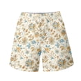 thumbnail image 4 of Binienty Men's Board Shorts Beach Shorts With Vintage Floral Design - Breathable for Summer Swimming and Beach Vacations, 4 of 10