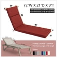 thumbnail image 2 of idee-home Chaise Lounge Cushions Outdoor, Lounge Chair Cushion 72in.L x 21in.W x 3in.D Patio Cushions for Outdoor Furniture Waterproof for Lawn Pool, 2 of 8