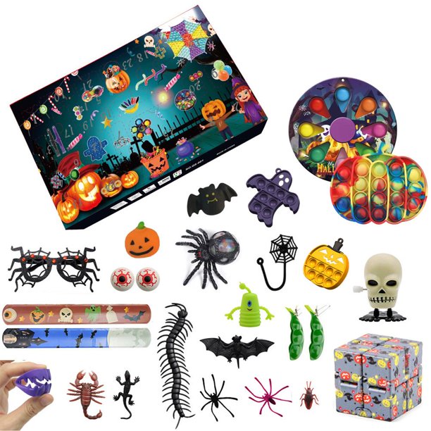 Adviento, Calendario De Cuenta Regresiva De Halloween, Conjunto De Juguetes Sensoriales, Juguetes Para Apretar Con Burbujas Para Aliviar El Estrés, Regalos De Recuerdo De Halloween sonducket HA046145-04