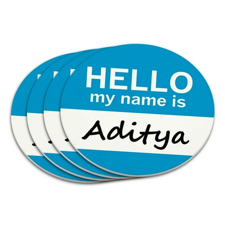 

Aditya Hello My Name Is Coaster Set