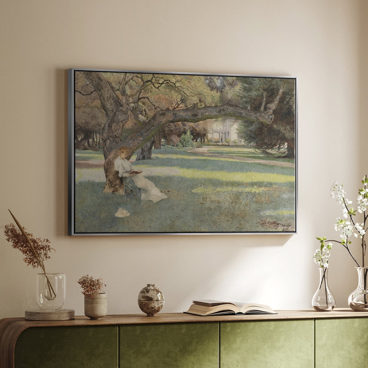 Vintage Botanical Print-LVI By Wexford Home Framed in Silver Wood Gallery Wrapped Canvas 17 in. x 25 in.