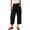 Black, variant on Women's Elastic Waist Contrast Stitch Pocket Wide Leg Pants, Breathable Comfort Trousers for Outdoor Activities & Casual Wear Gray S