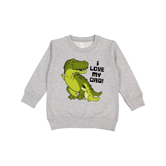 Inktastic I Love My Dad with Baby and Daddy Tyranasaurus Rex Toddler Sweatshirt