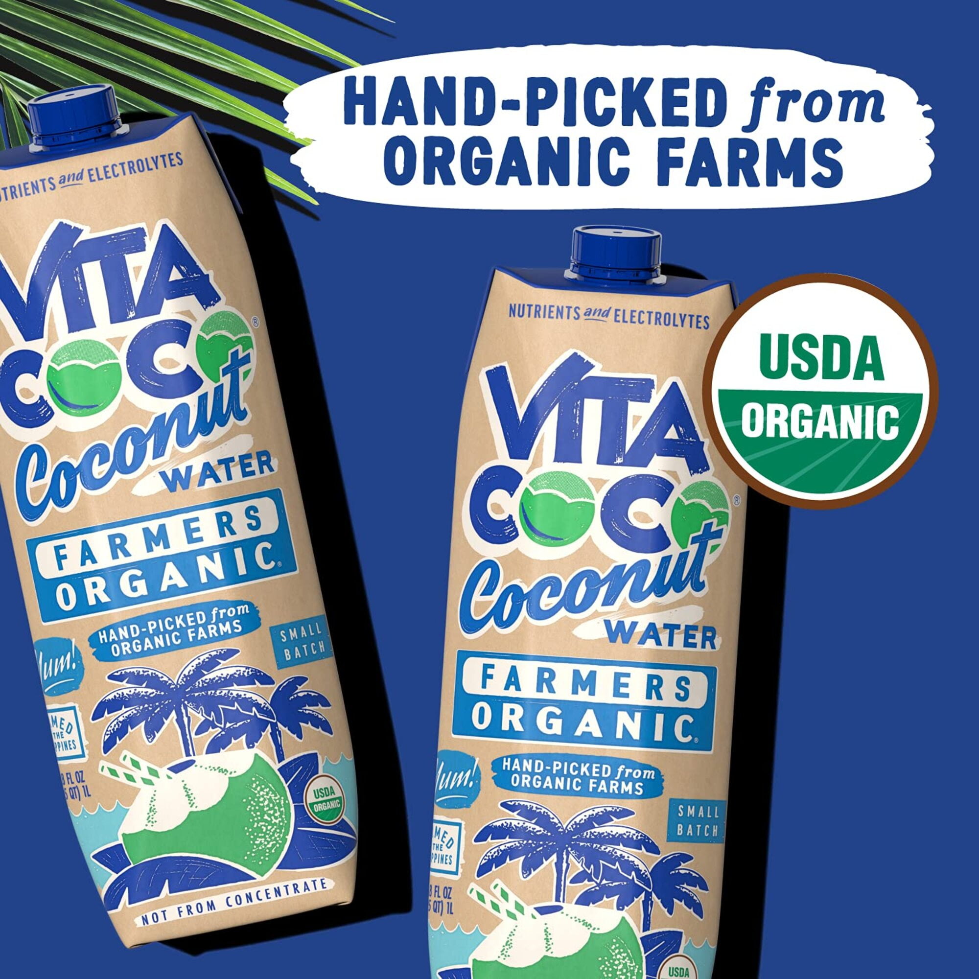 (3 pack) Vita Coco Farmers Organic Coconut Water, Nutrients and Electrolytes Rich, 33.8 fl oz