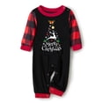 thumbnail image 2 of Caoirhny Christmas Family Pajamas Matching Set, Long Sleeve Letters Print T-shirt with Plaid Pants Sleepwear Loungewear, 2 of 4
