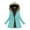 Bean Blue, variant on Womens Winter Coats Mid Length Zip Up Jacket Warm Heavy Thickened Windproof Outerwear for Cold Weather Comfort (Bean Blue,L)