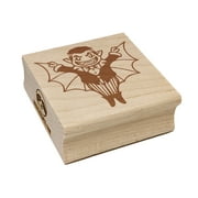 Cartoon Vampire Man Halloween Dracula Square Rubber Stamp Stamping Scrapbooking Crafting - Small 1.25in