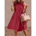 thumbnail image 6 of Uhndy Women's Sleeveless Ruffles Dress Loose Minidress Casual Summer Dress Red XL, 6 of 6
