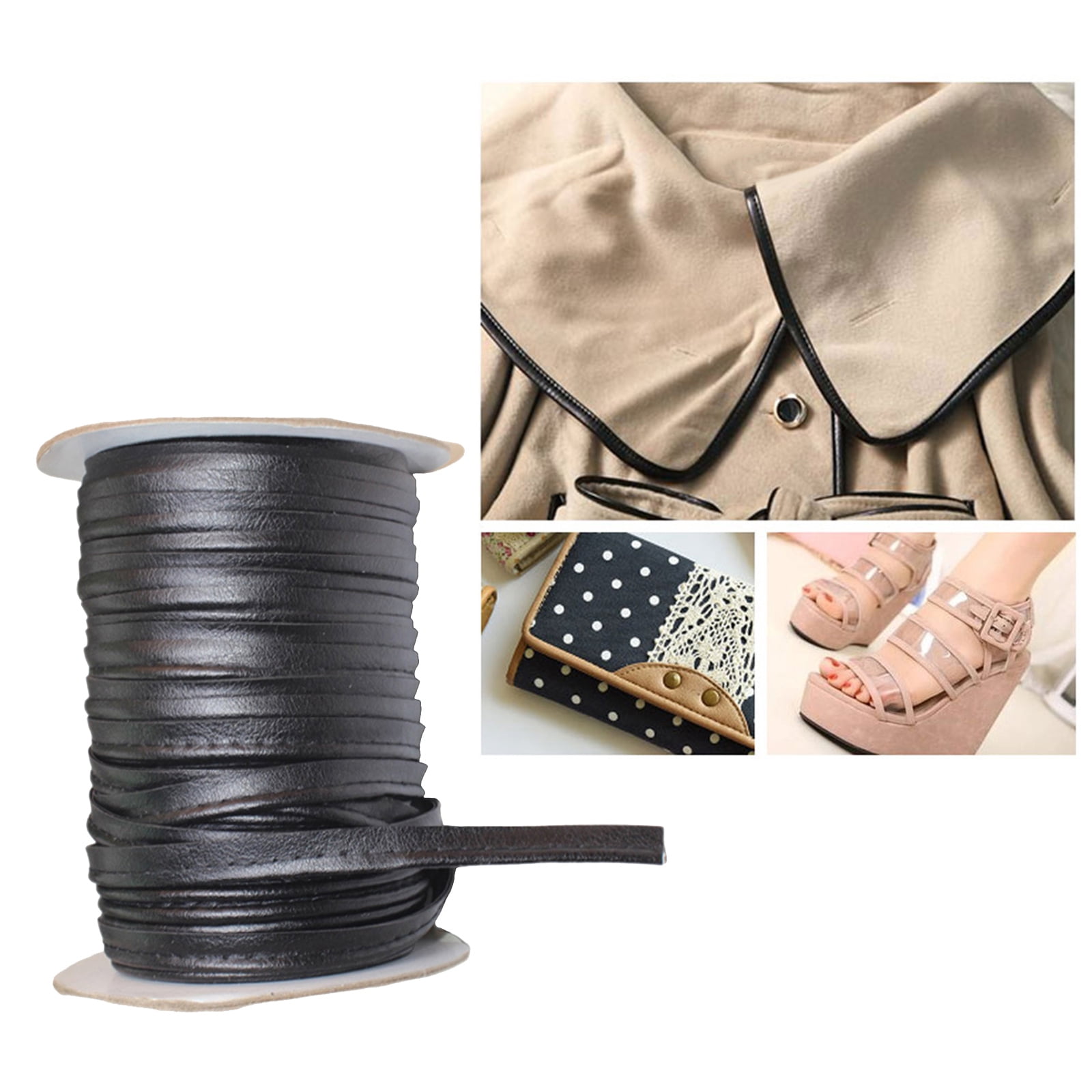 Faux Leather Fold Bias Tape Binding Tape for Garment Sewing Piping Patch