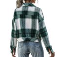thumbnail image 4 of Puntoco, camiseta de manga larga para mujer, prendas de vestir exteriores holgadas con frente abierto de otoño, blusa a cuadros, abrigo, Tops, chaqueta, liquidación Puntoco Puntoco-5551, 4 of 9