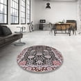 thumbnail image 4 of Ahgly Company Machine Washable Indoor Square Industrial Modern Bakers Brown Area Rugs, 3' Square, 4 of 7